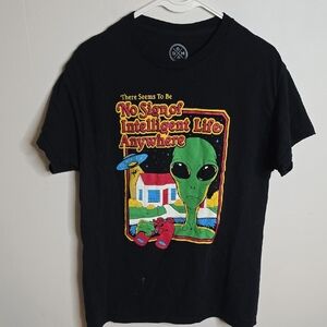 Black Alien Graphic T-Shirt Sz Medium DoM